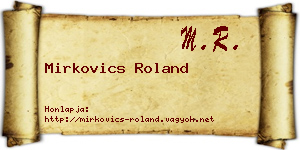 Mirkovics Roland névjegykártya