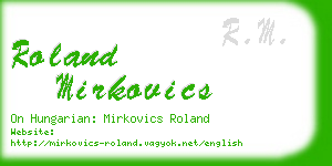 roland mirkovics business card